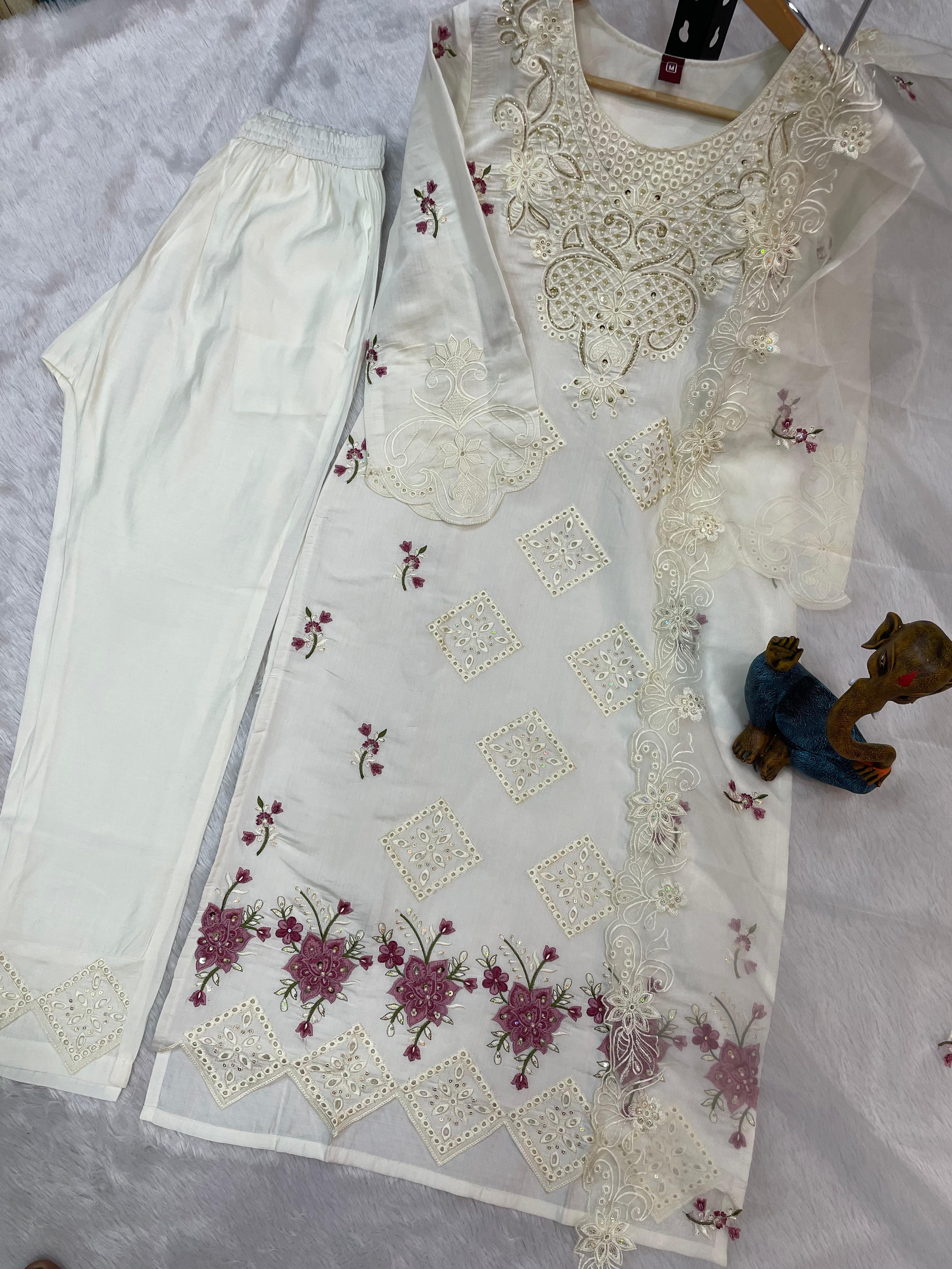 Embroidery with Sequins & Heavy Hand work kurti