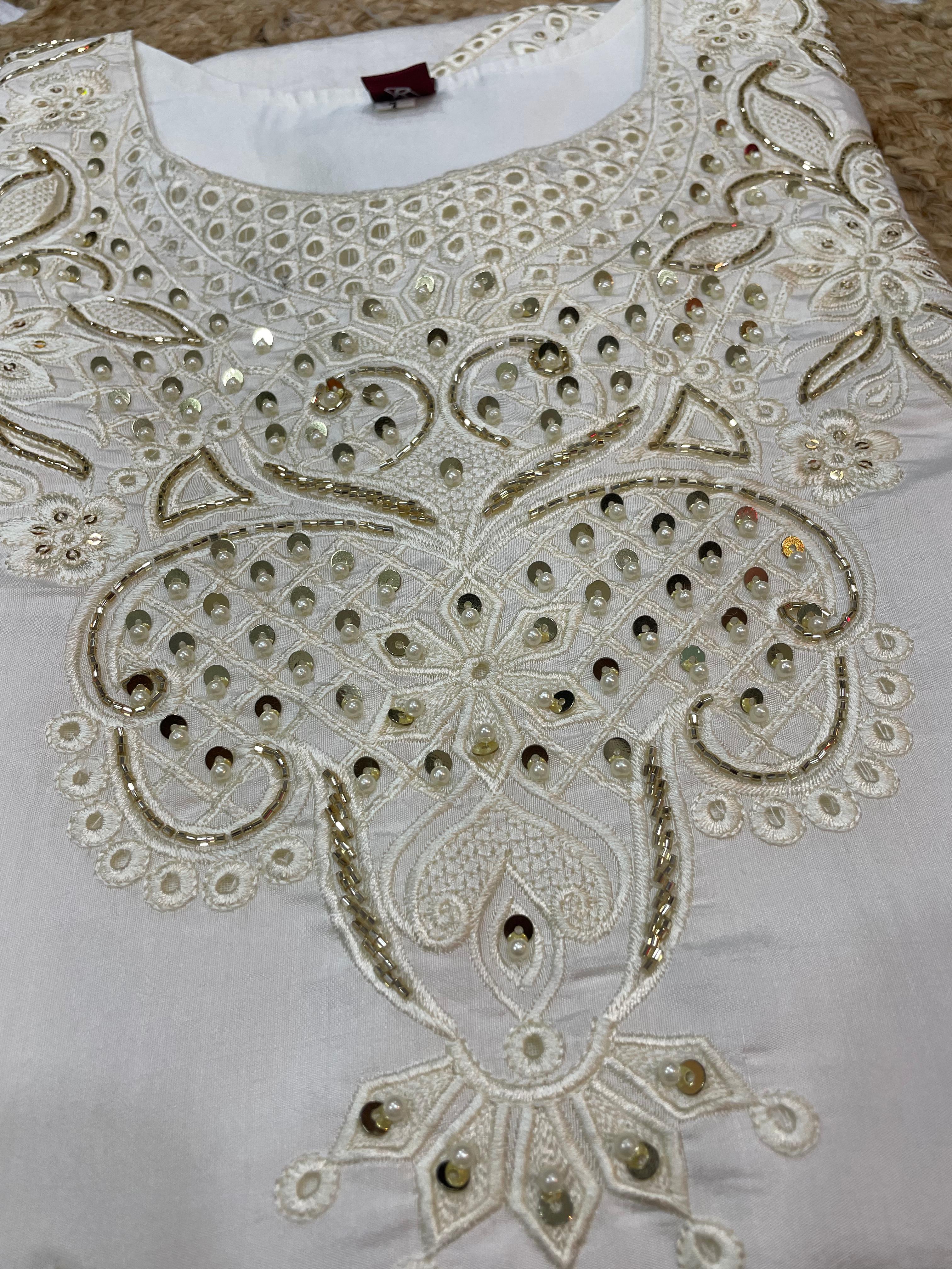 Embroidery with Sequins & Heavy Hand work kurti