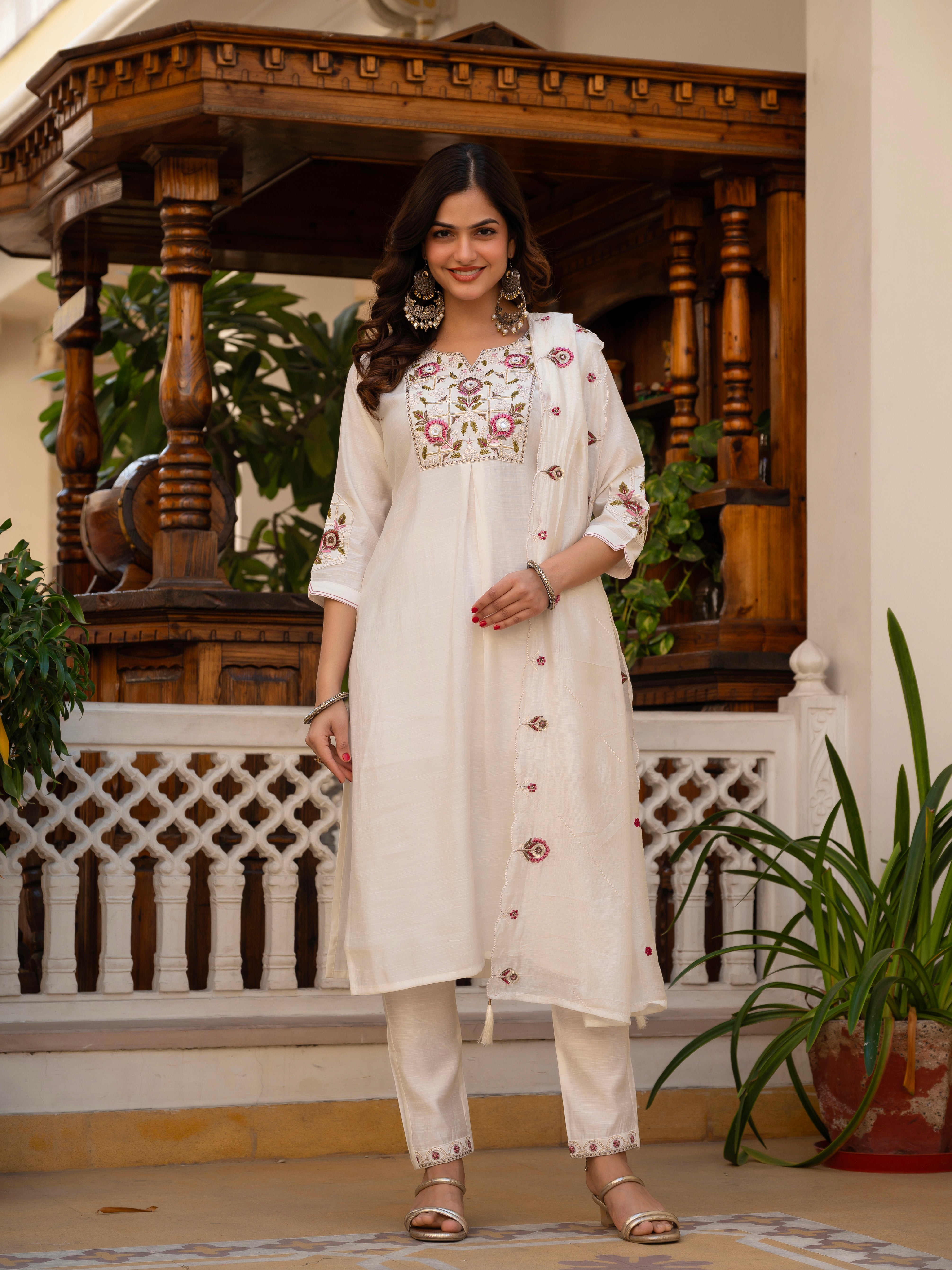 Multi Embroidery Sequins with Hand Work kurti