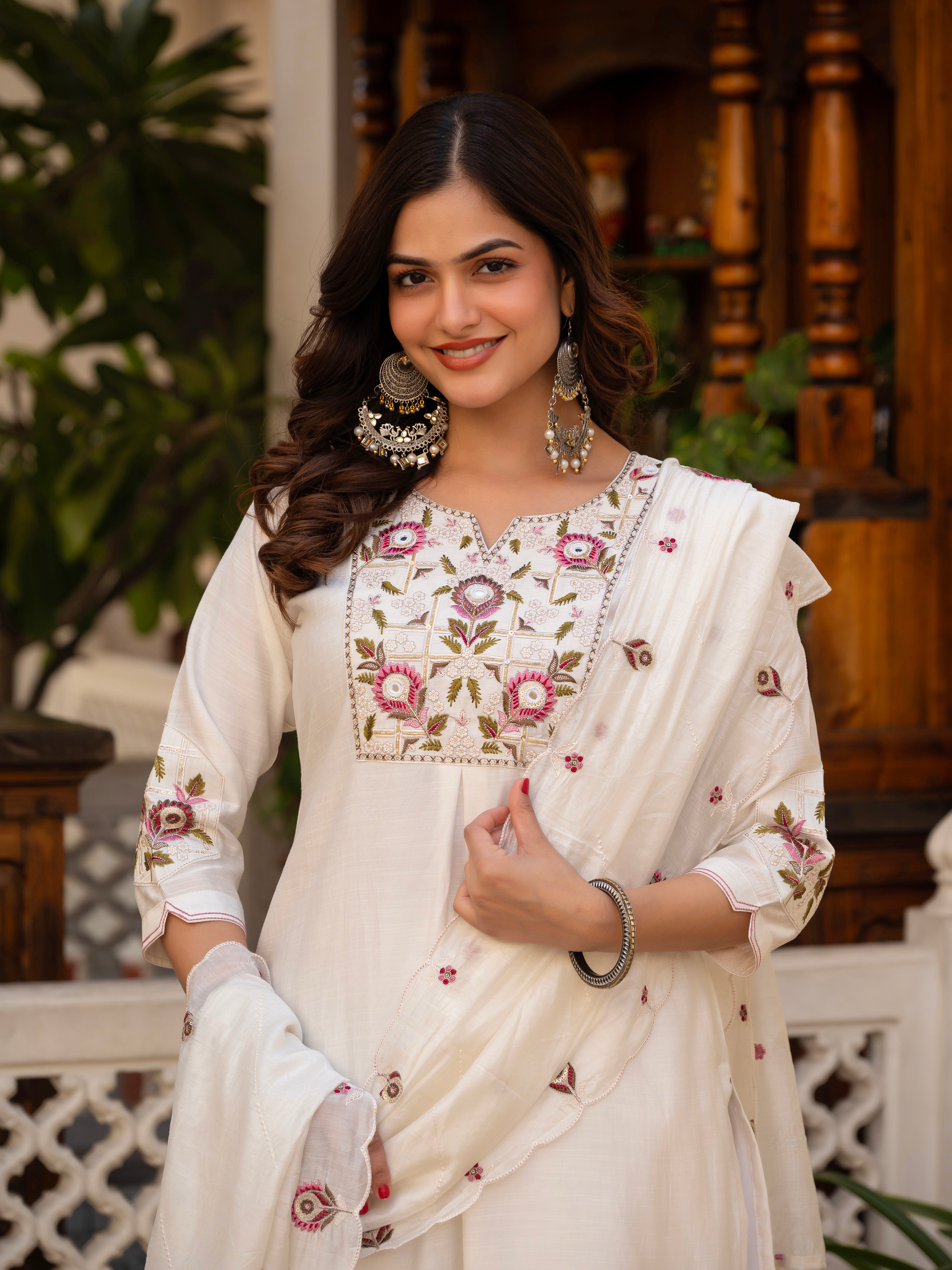 Multi Embroidery Sequins with Hand Work kurti