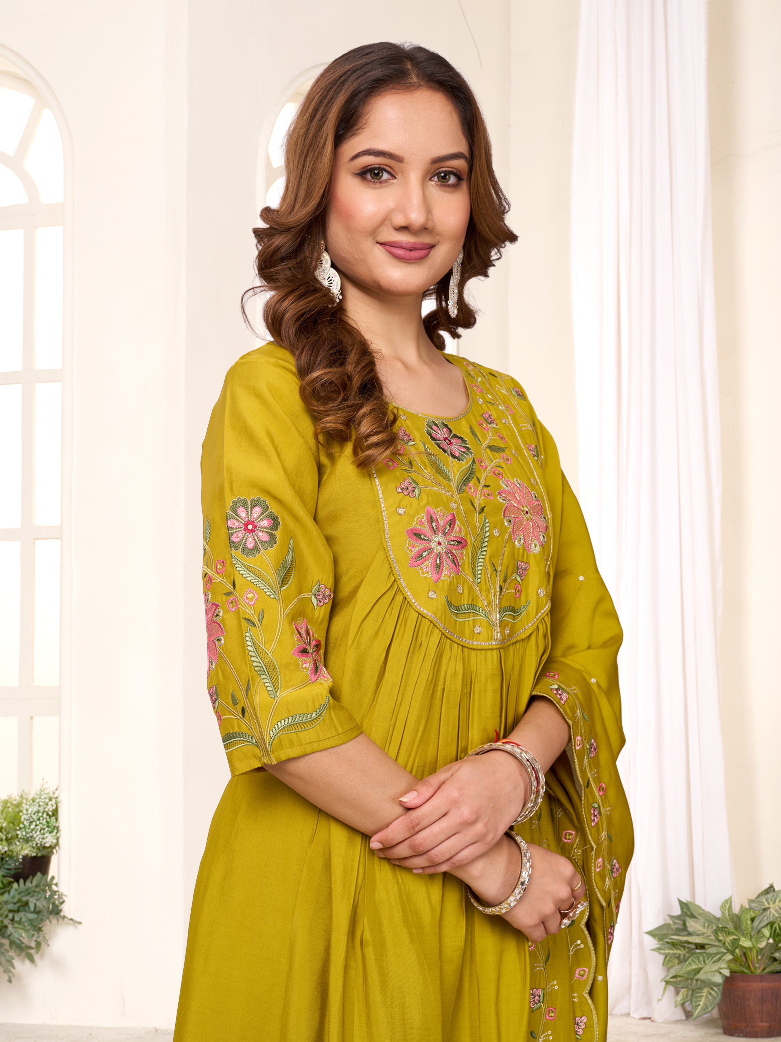 Multi Embroidery Thread With Hand Work kurti