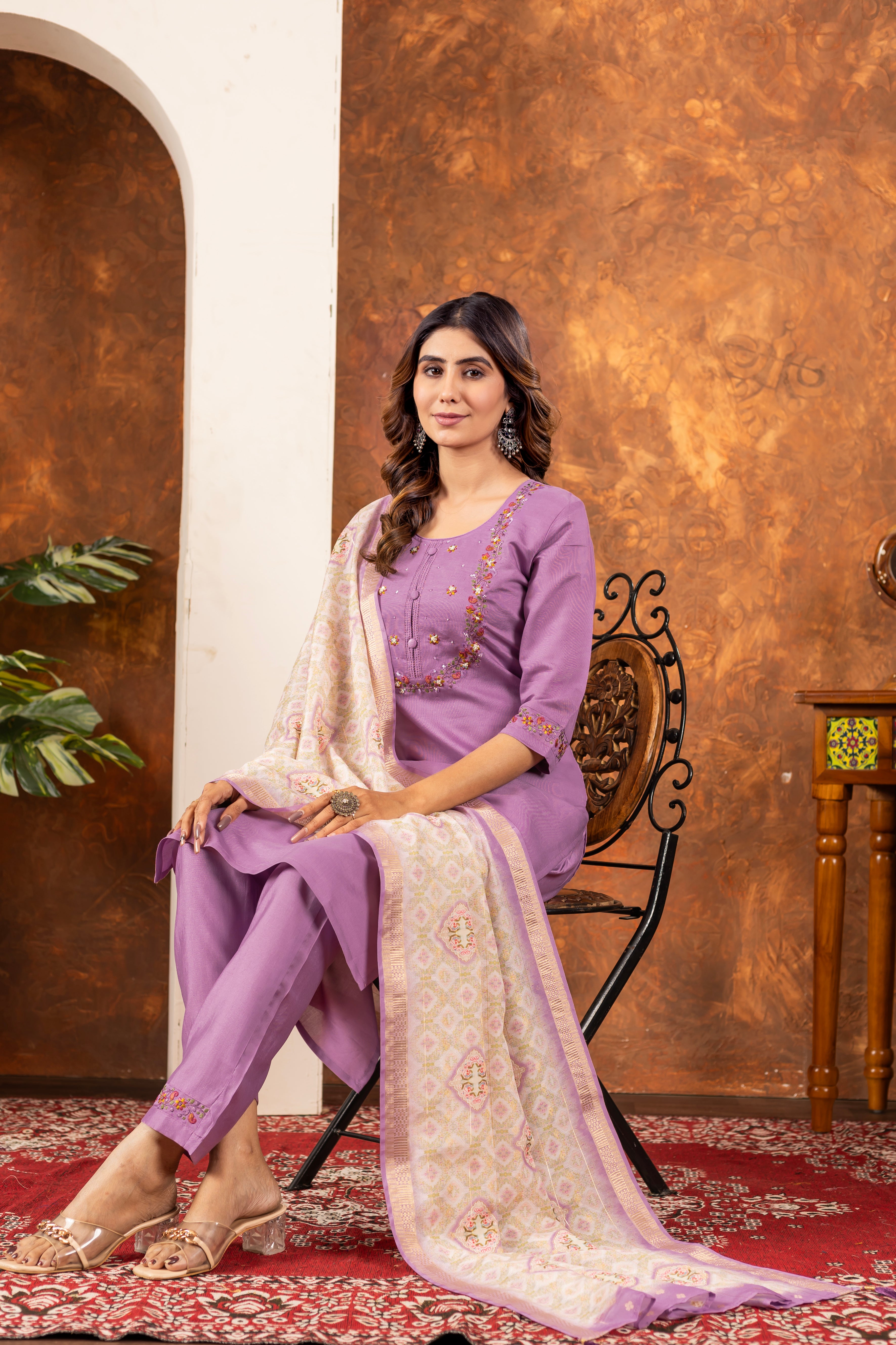 Elegant Straight Kurti Pant Dupatta Set