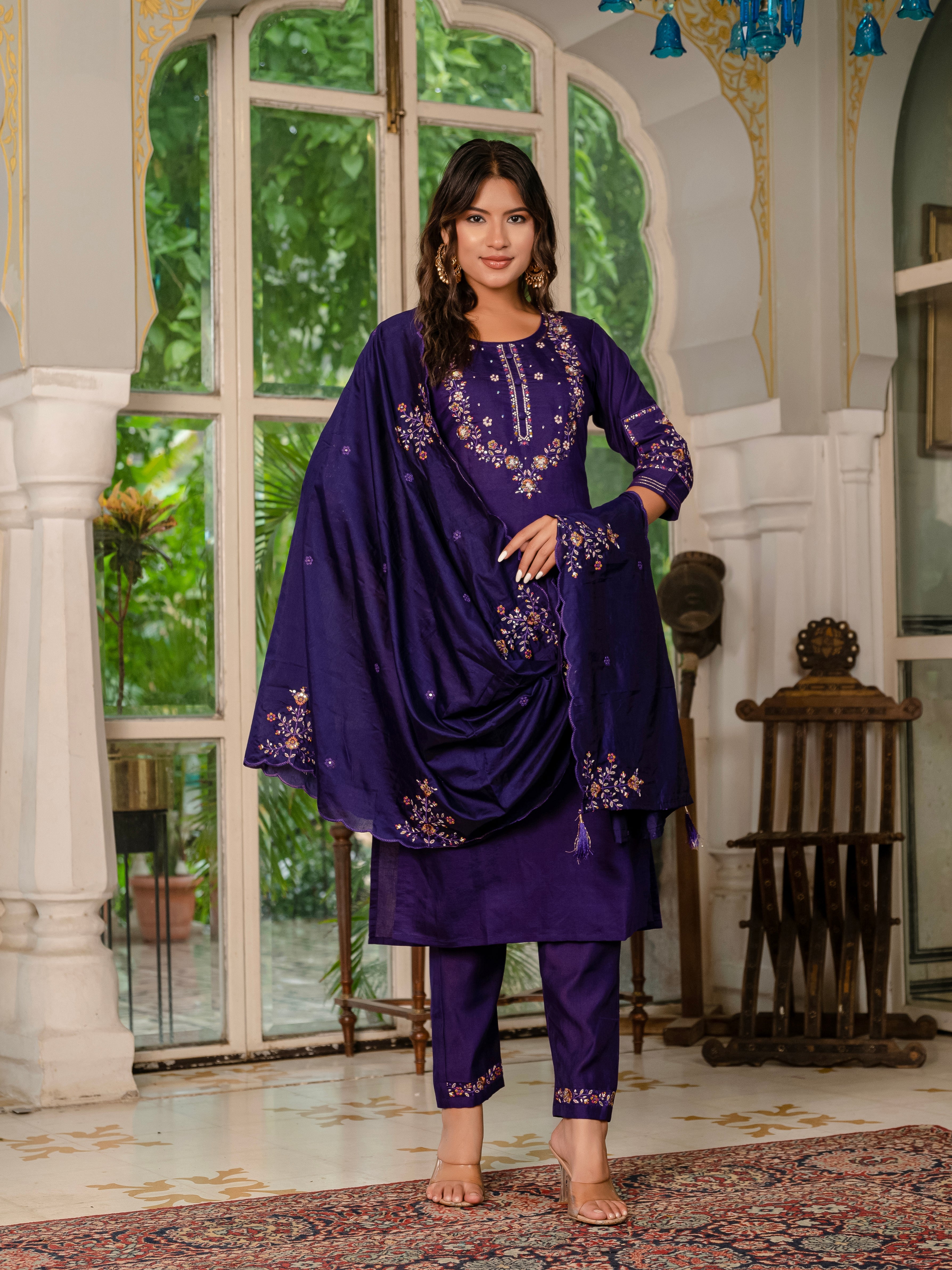Elegant Straight Kurti Pant Dupatta Set