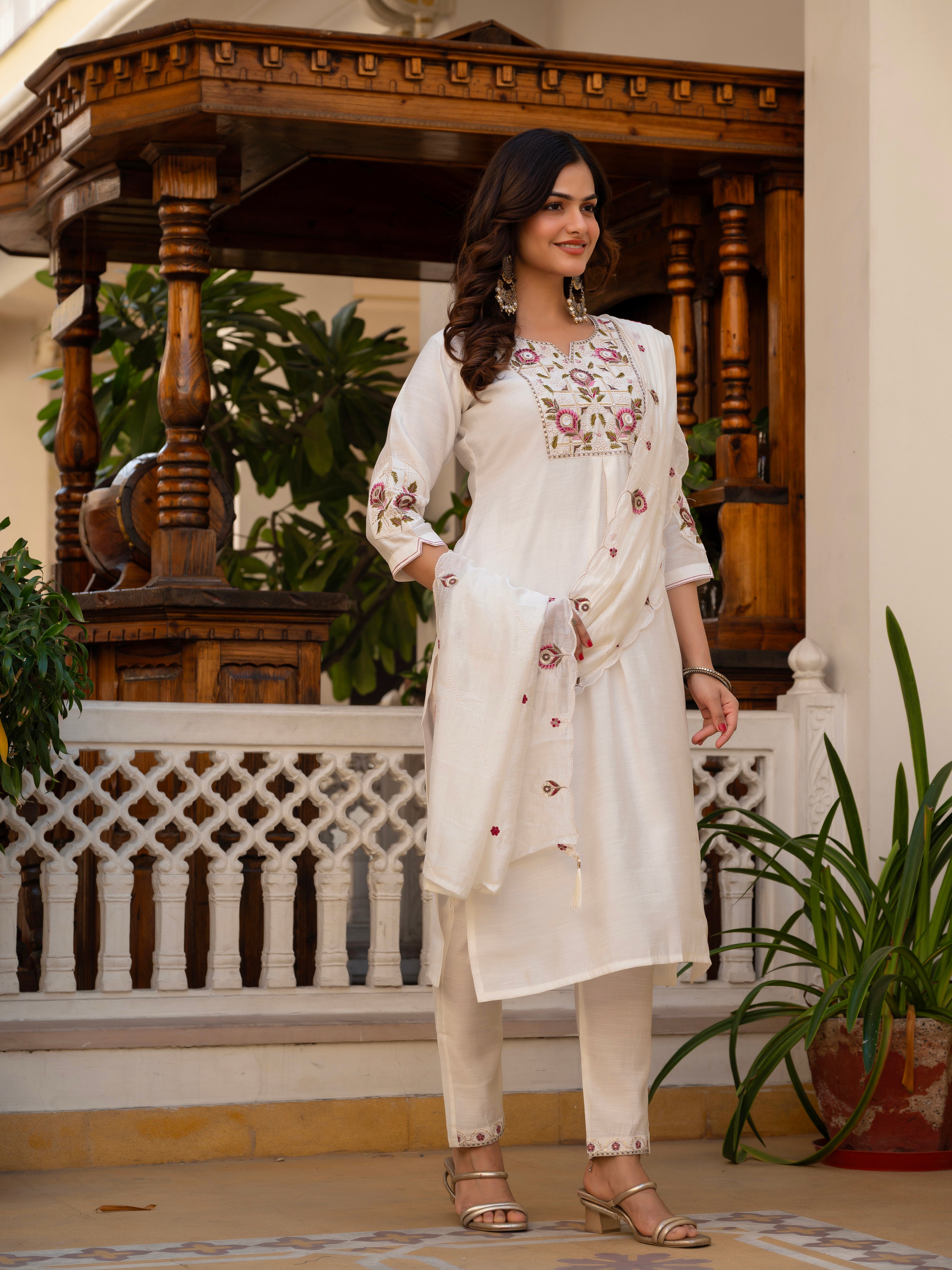 Multi Embroidery Sequins with Hand Work kurti