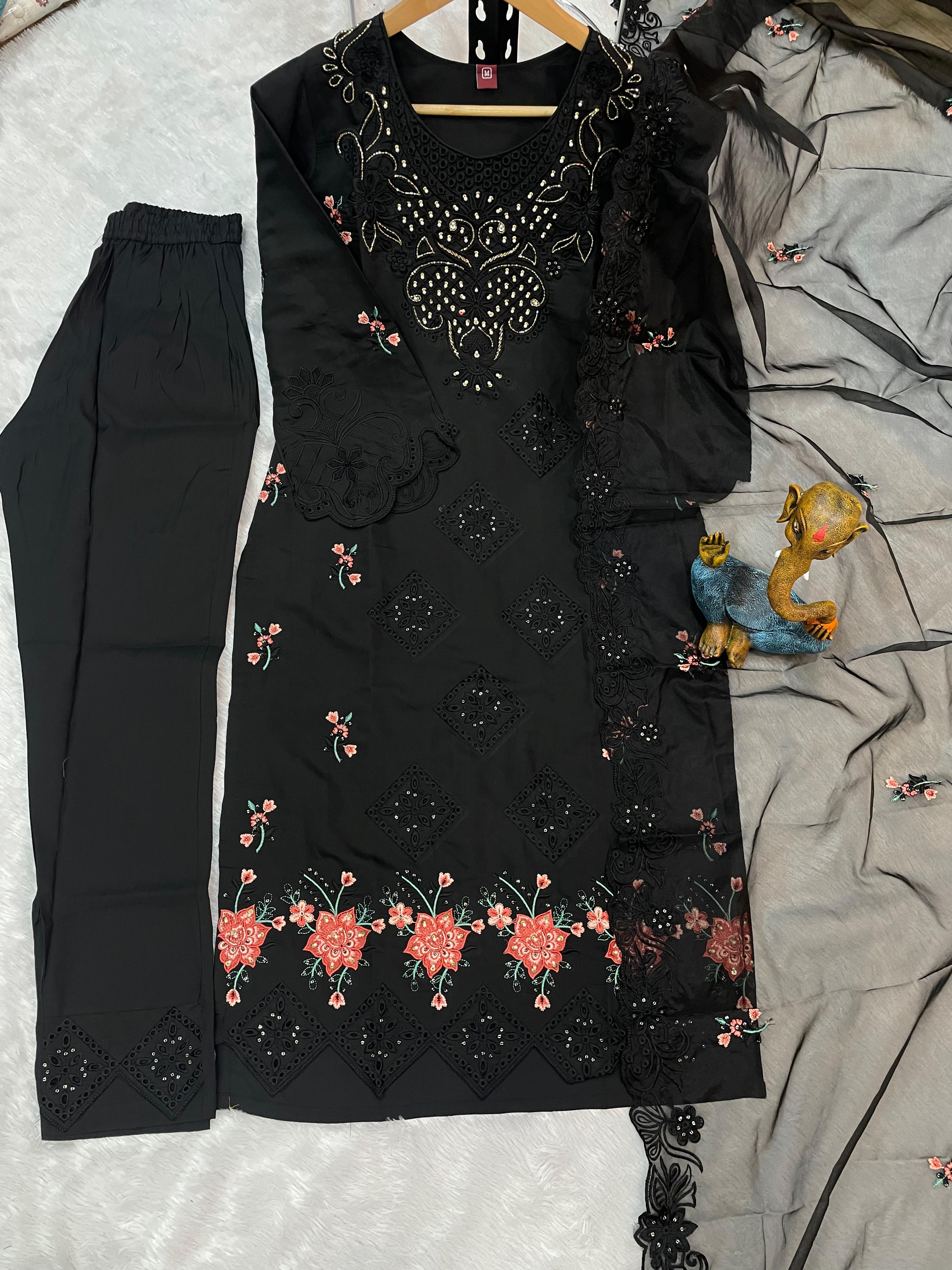 Embroidery with Sequins & Heavy Hand work kurti