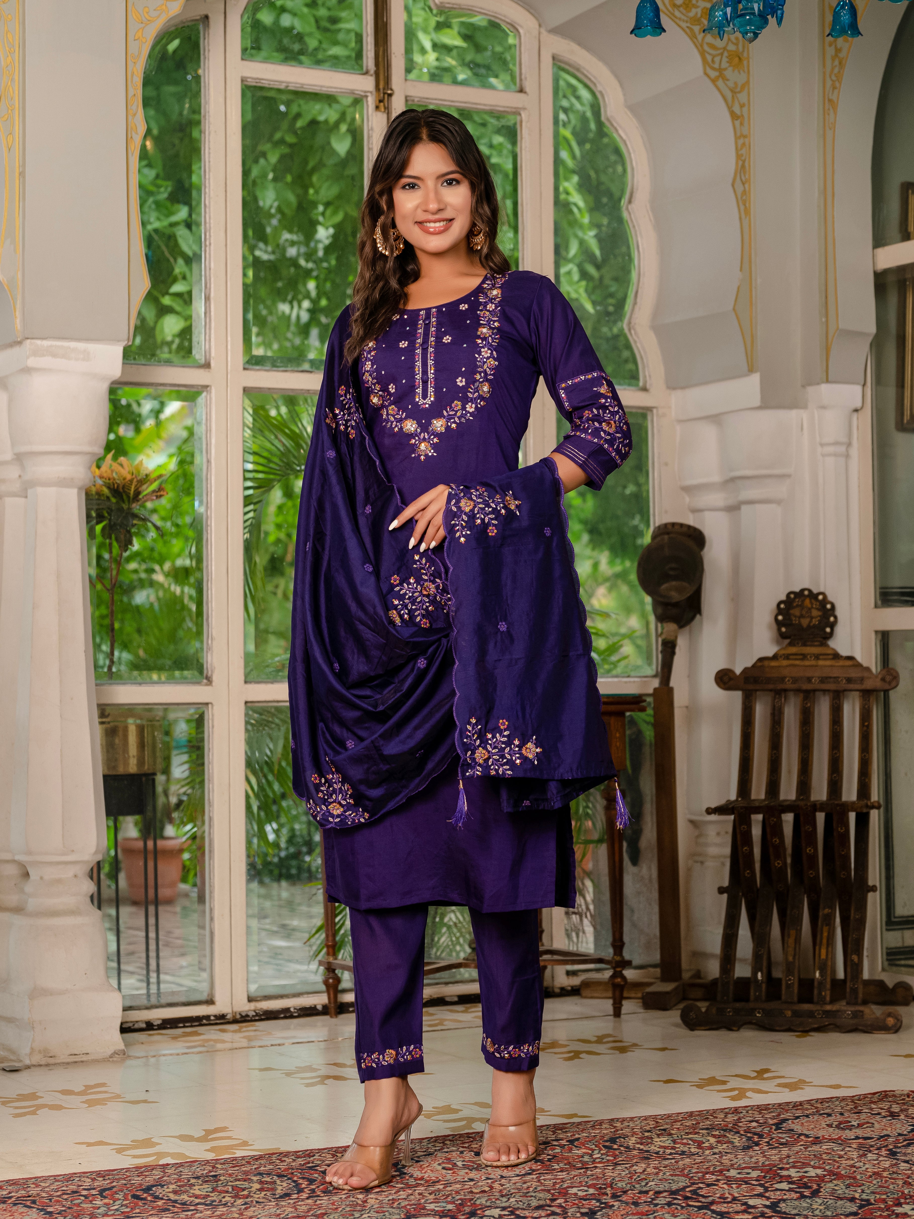 Elegant Straight Kurti Pant Dupatta Set