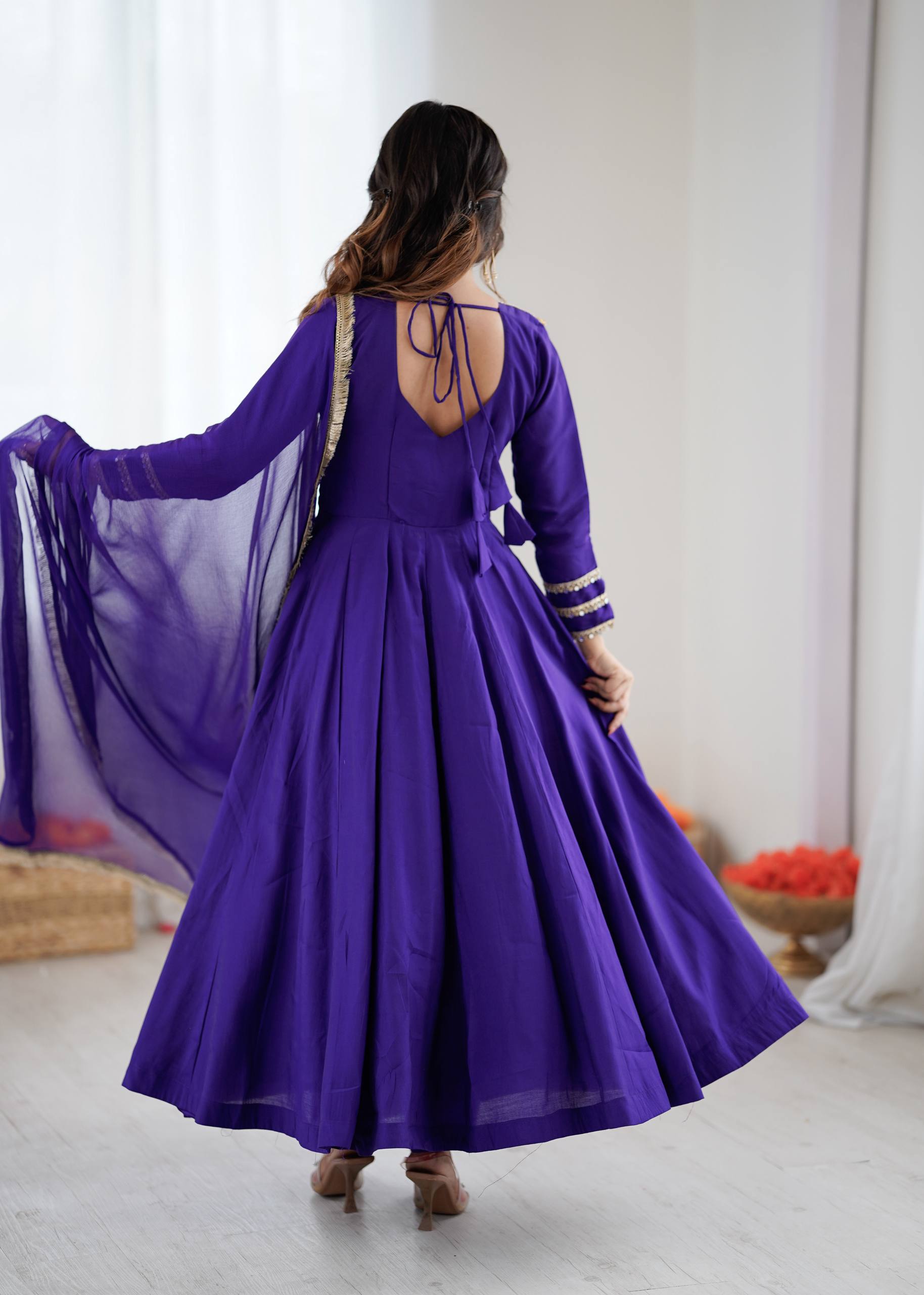 Premium Quality Anarkali Gown With Bottom And Dupatta