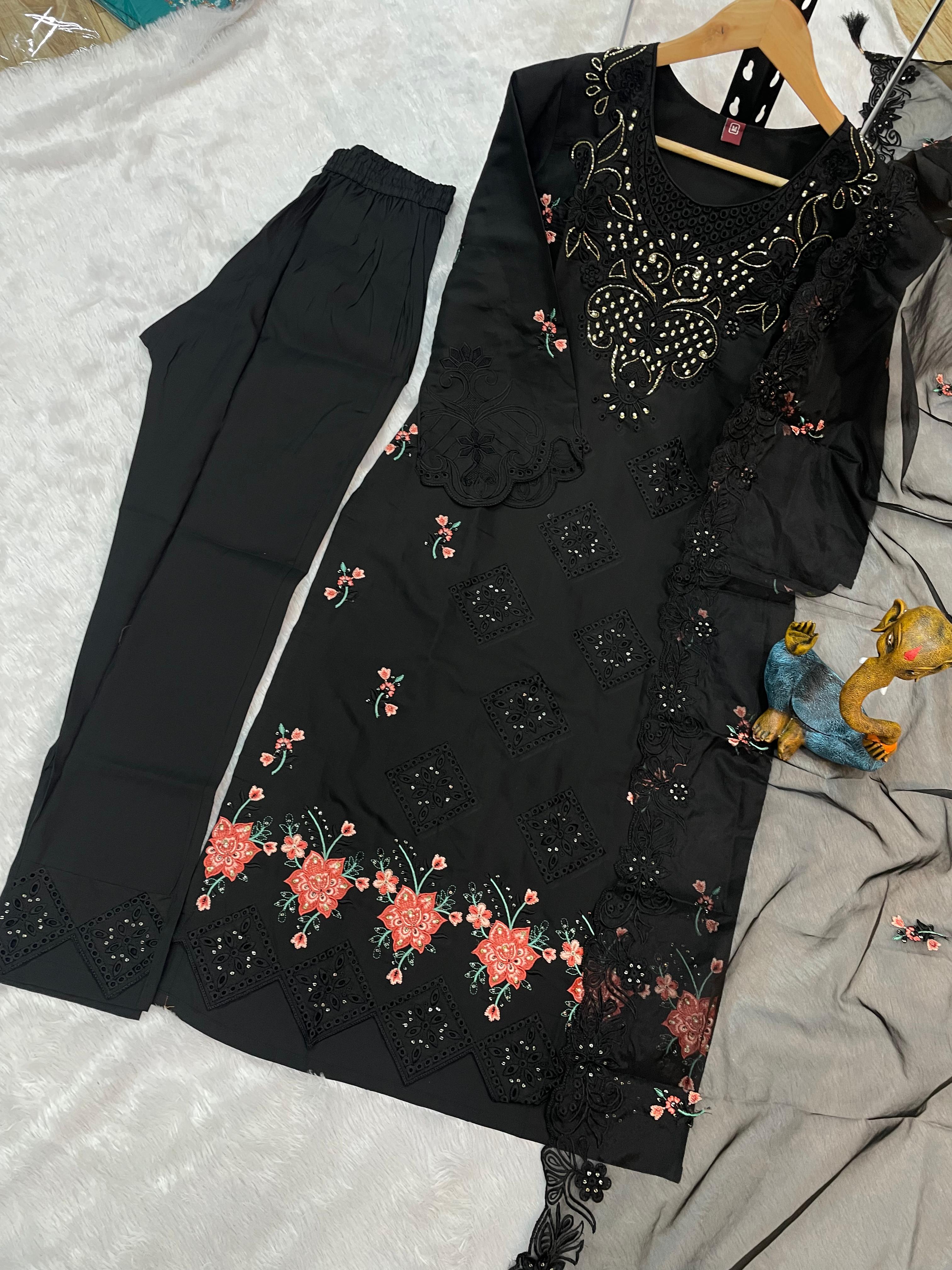 Embroidery with Sequins & Heavy Hand work kurti