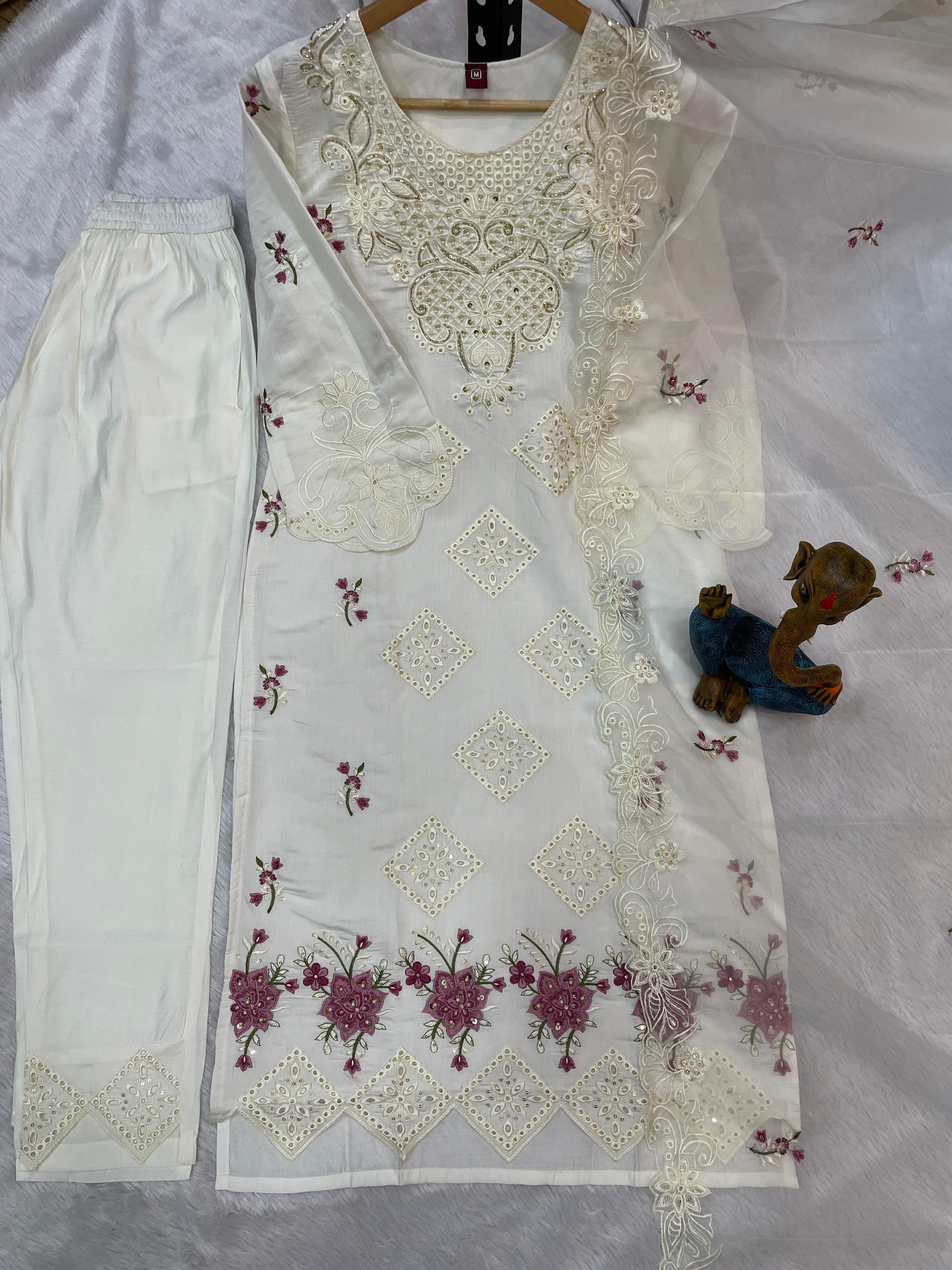 Embroidery with Sequins & Heavy Hand work kurti