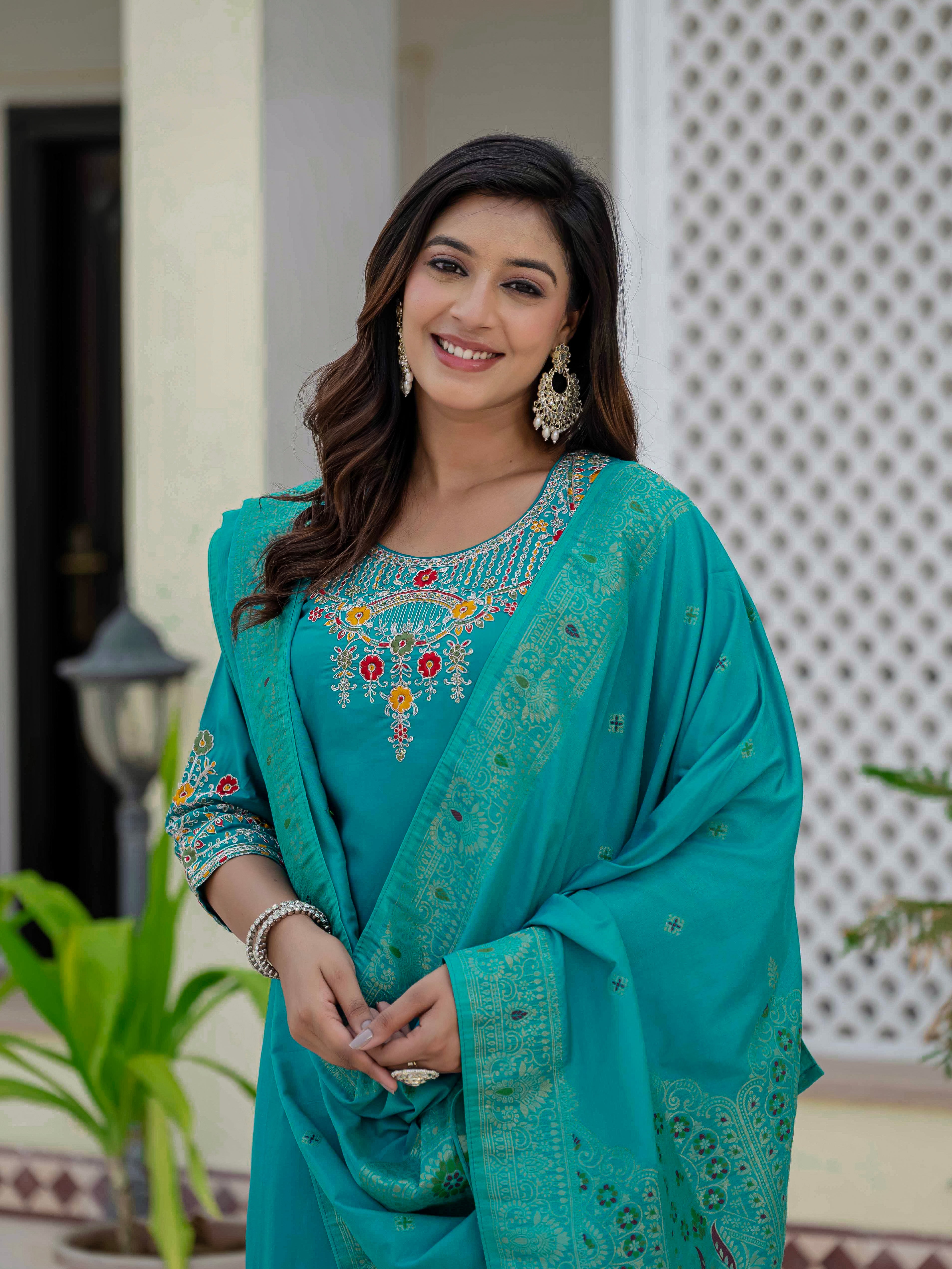 Embroidery With Sequins Work kurti