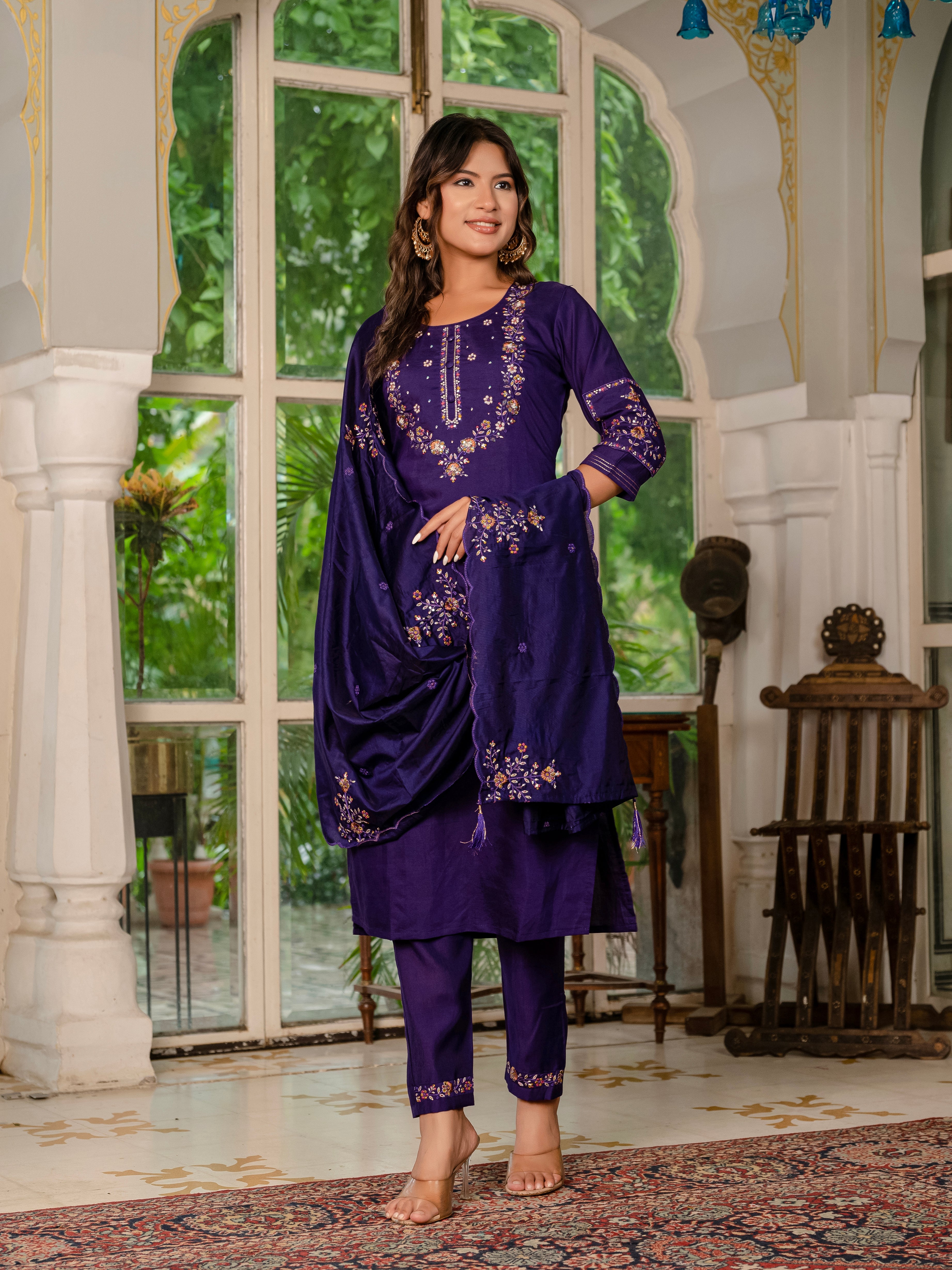 Elegant Straight Kurti Pant Dupatta Set