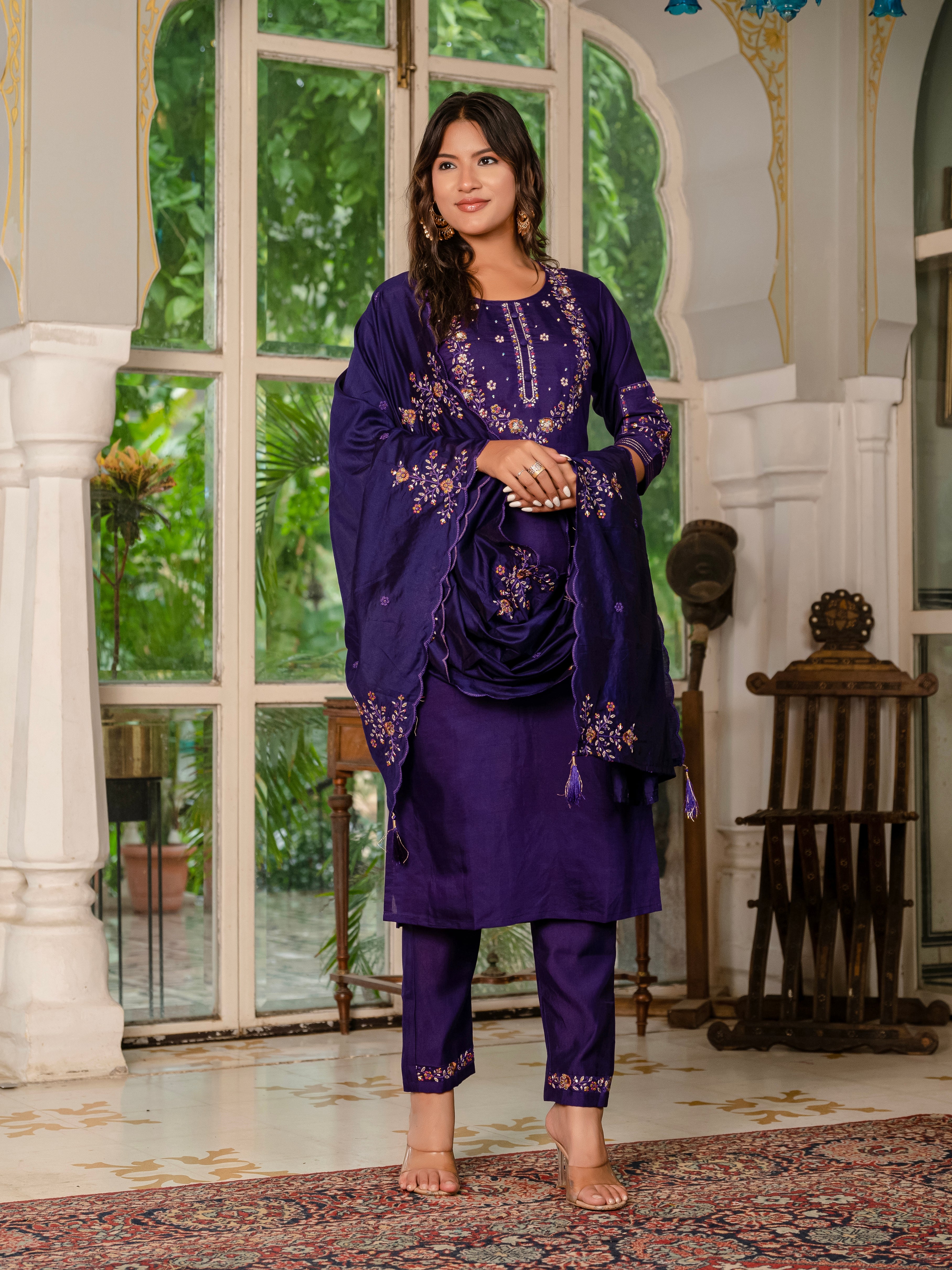Elegant Straight Kurti Pant Dupatta Set